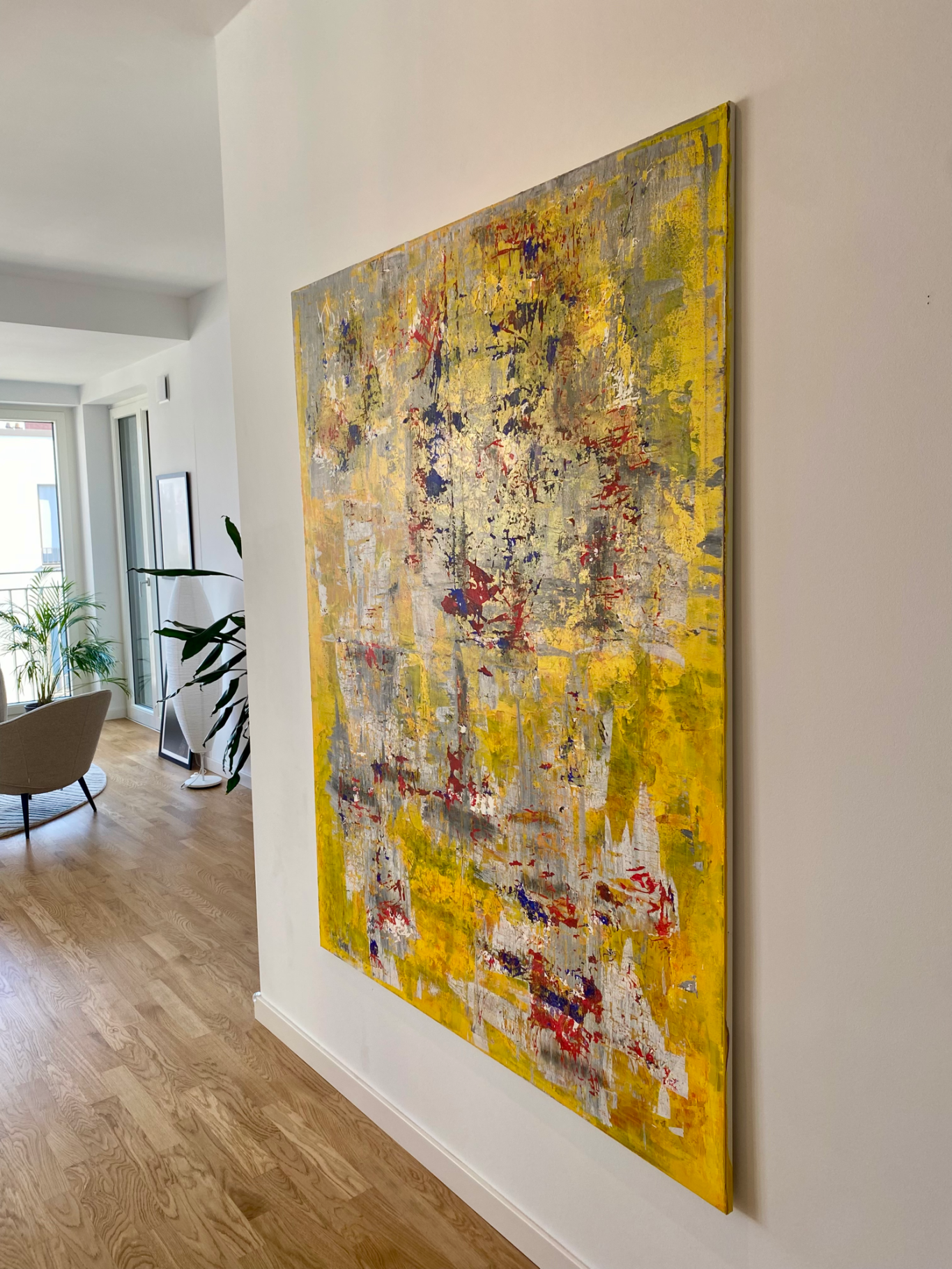 Aus der Serie Scratched - Freilegen durch Widerstände Paul Olivier vor No. 14 Acryl auf Leinwand (180 x 140 cm), 2021